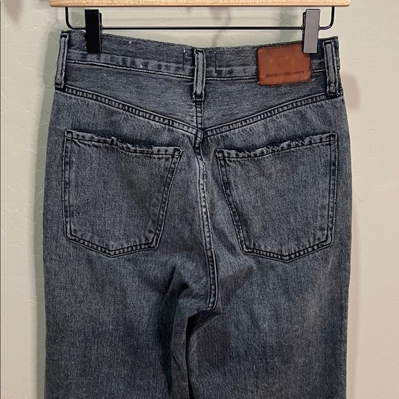 Citizens Of Humanity Jeans Daphne Vintage Black Ankle Cropped Wide Leg Fray Hem - Picture 5 of 13
